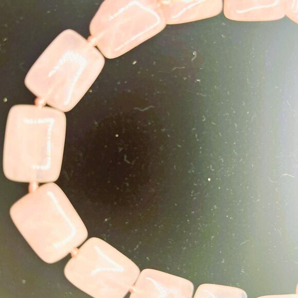 Vintage Pink Rose Quartz Necklace – Natural Stone, 46 cm, Canada - Picture 7 of 8